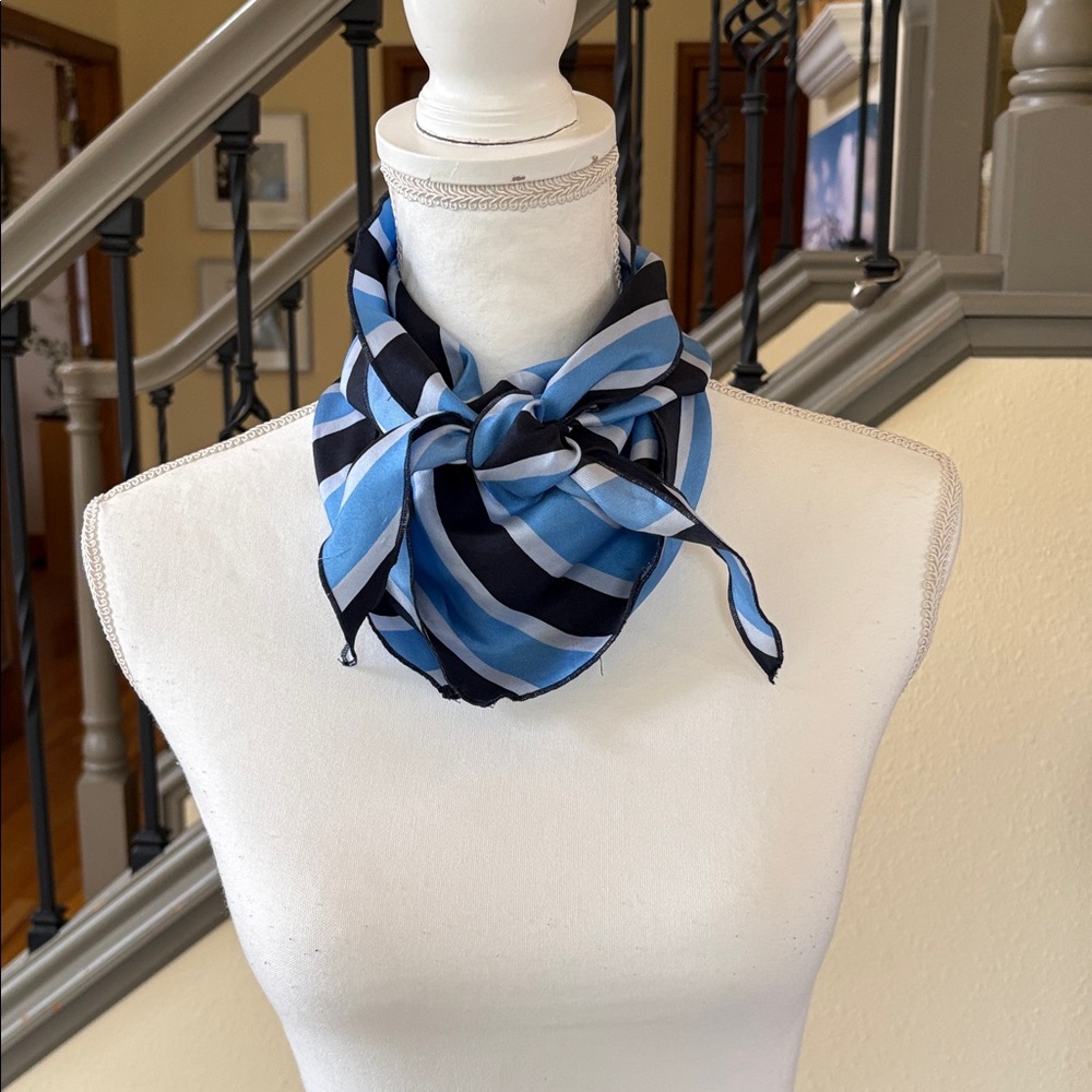 Blue and Black Striped Scarf or Belt - Picture 9 of 14
